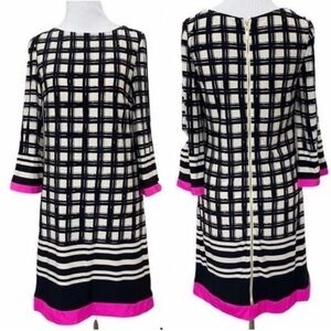 Eliza J Chic Black and Pink Checkered Dress